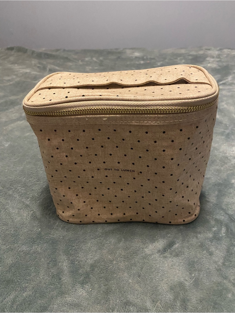 kate spade Beige Polka Dot Toiletry Bag or lunch box